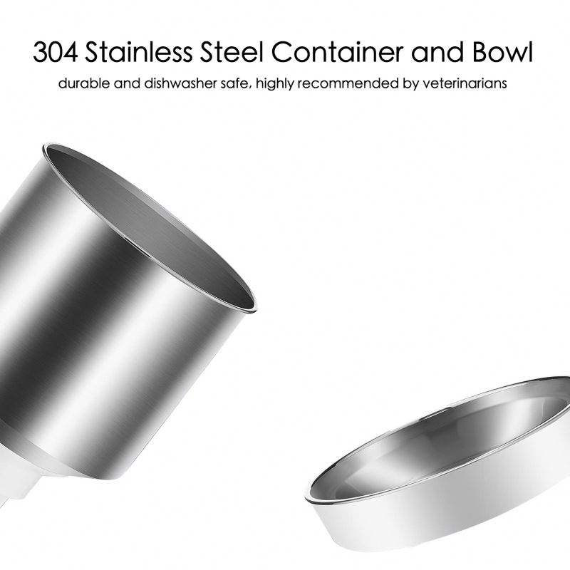 Double tray automatic pet feeder with stainless steel bowls — photo 3