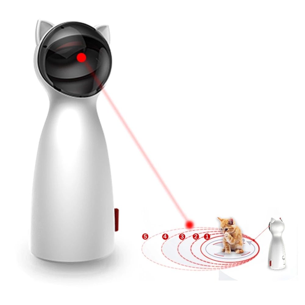Automatic red laser cat toy in white — photo 2