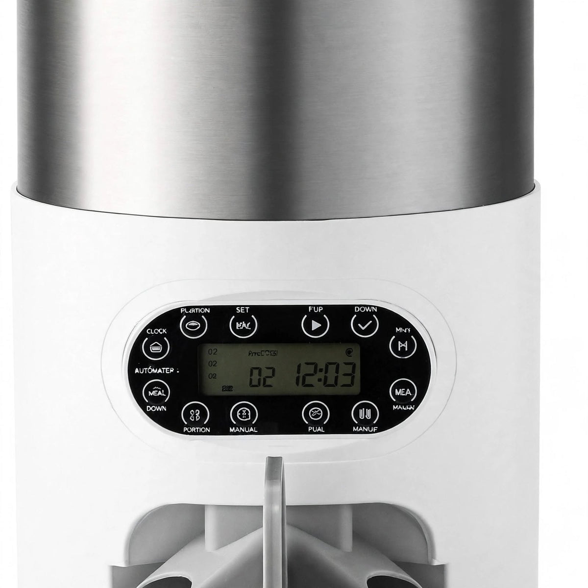 Double tray automatic pet feeder with stainless steel bowls — photo 2