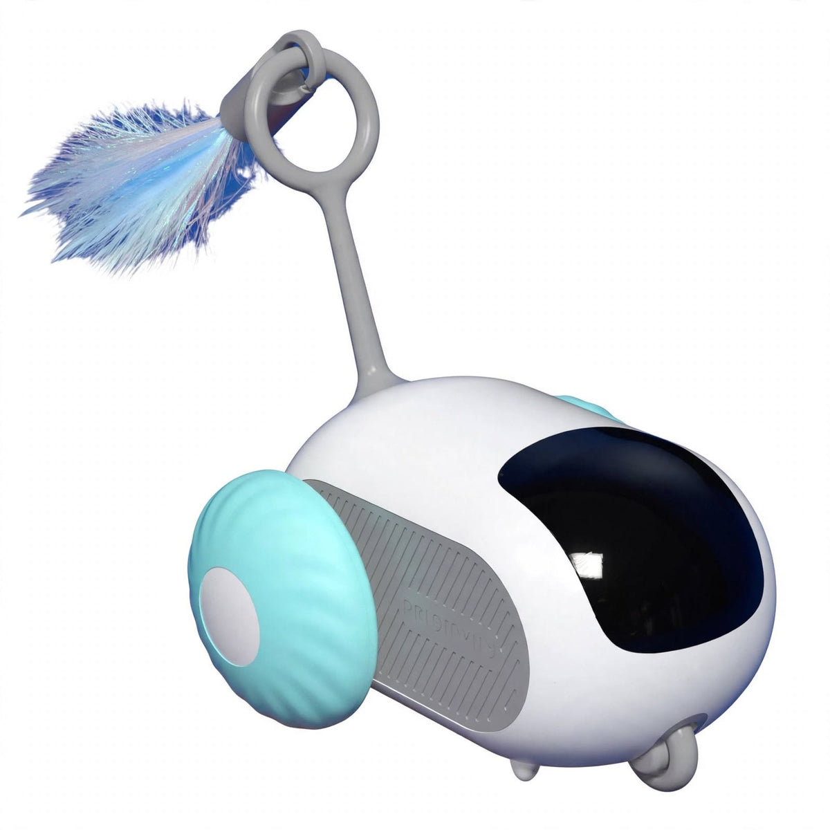 Self-driving cat teaser car with a trailing feather toy — photo 6