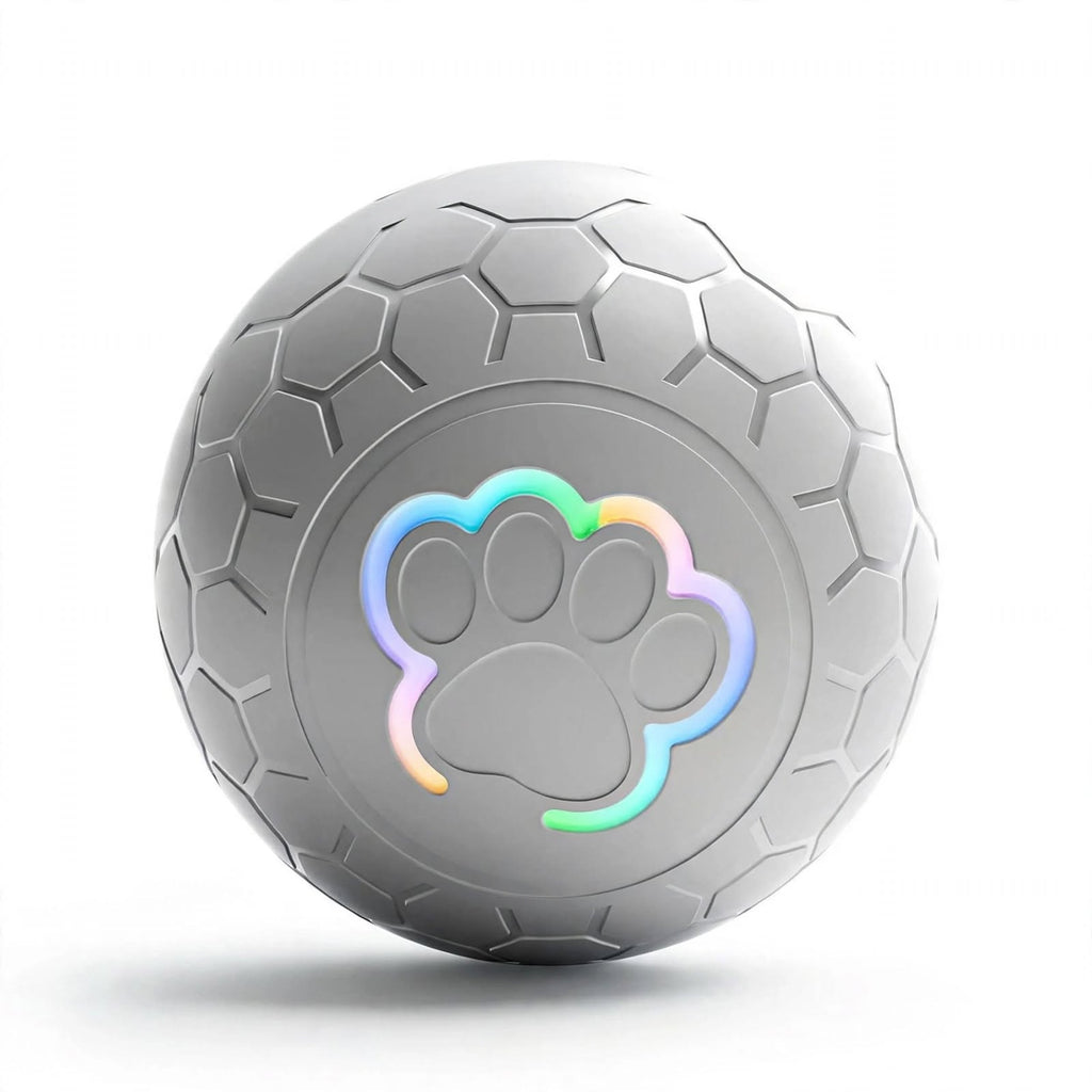 Rechargeable interactive bouncing pet ball with LED lights